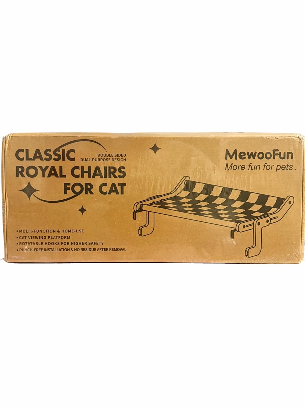 MewooFun Adjustable Cat Window Perch Viewing Sunbathing Platform Checkerboard